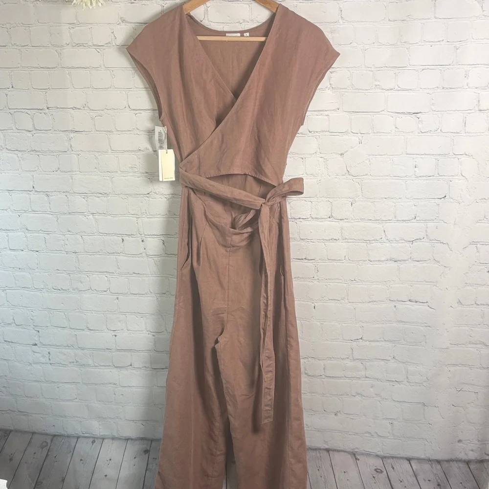 WILFRED Aretzia NWT Brax Jumpsuit Linen Blend in Nutmeg size 0